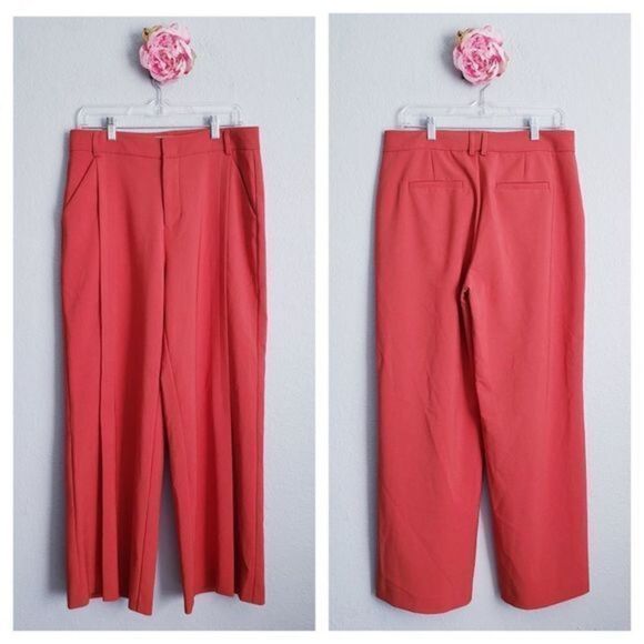 Gibson Latimer Orange Rust Wideleg Slacks - Picture 1 of 5